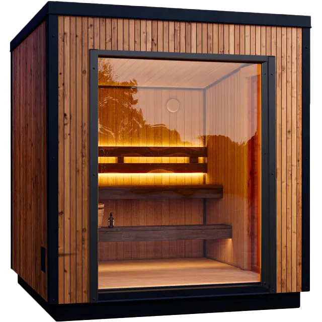 Yakia Ultima L outdoor sauna, front view